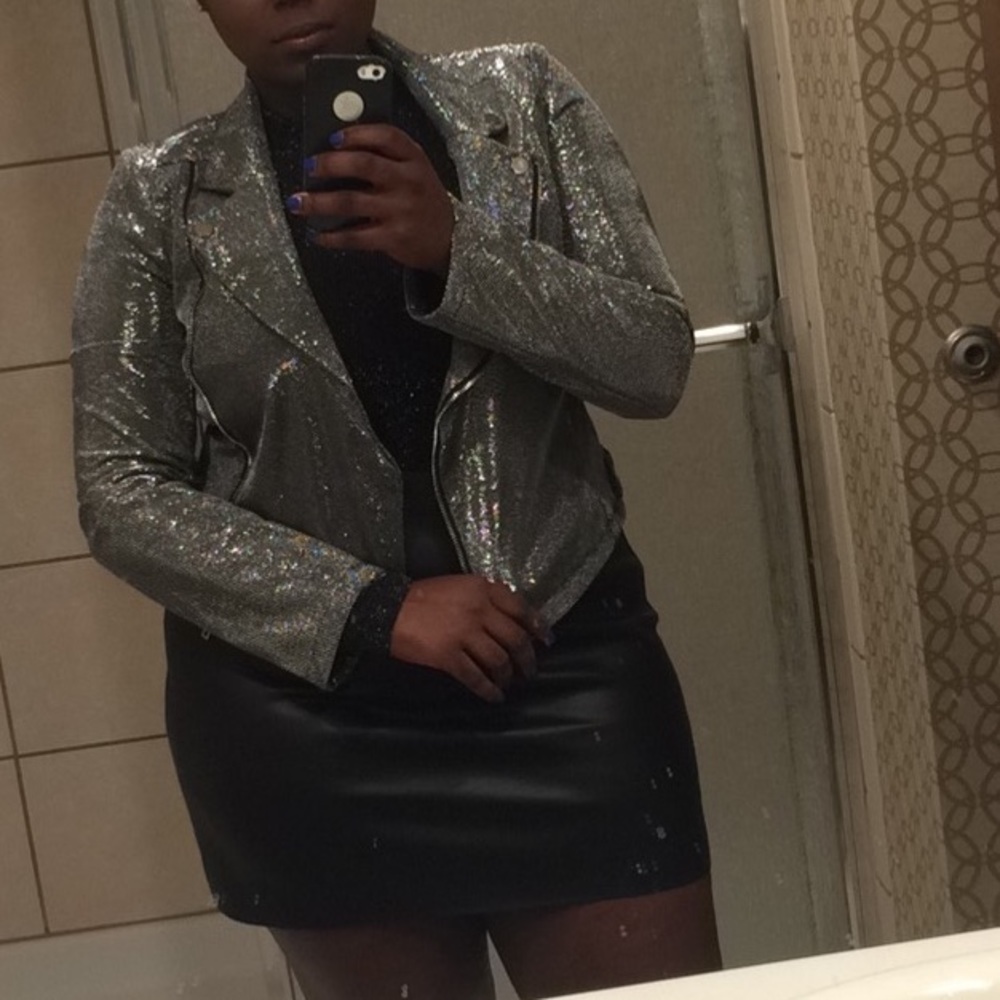 Silver Sequins Motor Jacket